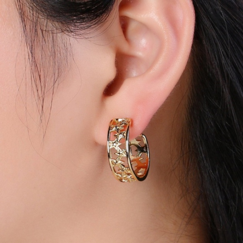 Bold Star Hoop Earrings